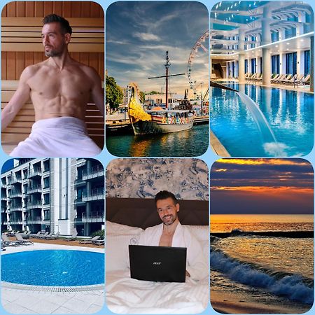 Nadmorskie Tarasy Pink&Blue Z Prywatnym Tarasem Basen Kryty&Zewnetrzny Infinity Silownia Sala Zabaw Kolobrzeg Luaran gambar